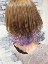 リアイス(Re:ICE) パープルラベンダーインナーカラーくびれミディアムウルフボブ