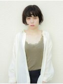 20代30代40代　ショートボブ　マッシュ　チョコレートブラウン
