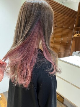 クラップス 杉田店(CLAPS) インナーカラー　× ピンク