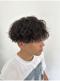 波巻きパーマ刈り上げマッシュ