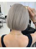 保存必須【海外風ハイトーンボブ】グレージュカラー