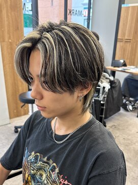 エルマーク 天王寺(L-MARK) ハイライトセンターパートメッシュダブルカラーツーブロック