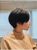【横山】黒髪イメチェン丸みハンサムソフトツーブロックショート
