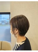 白髪ぼかしハイライト3Dカラーボブショート