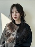 ワイドバングフルバングシースルーぱっつん前髪おくれ毛