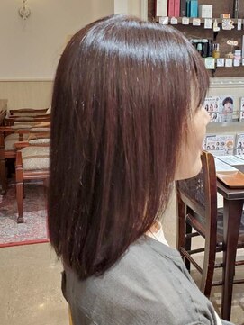 ヘアークリアー 春日部 ミセス 大人可愛いピンクブラウン ナチュラルミディアム