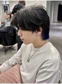 メンズインナーカラー　ネイビーブルー　ミニウルフ