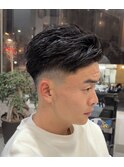 オールバックショート/フェード