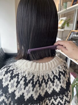 ベイコレクト(BAY COLLECT) 切りっぱなしボブ/地毛風カラー/タッセルボブ/ボブ/黒髪/暗髪