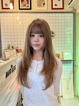 ヘアー アレス(hair ales) ベージュカラー/ミルクティー/エフェクトブリーチ/シャギー