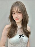 残留しないミルクティーブラウン×ハッシュレイヤーカット