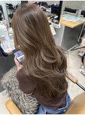 透明感ベージュ赤み消しくびれ巻きブリーチ無し越谷