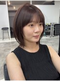 ツヤ感ブラウンが可愛い！レイヤーボブがかわいい◎