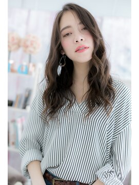 ミック 日暮里店(miq) 外国人風フリンジウェーブxダークカラーのこなれセミディ