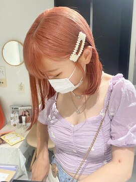 ペレ 渋谷(PELE) J27_コーラルピンク ブリーチ2回