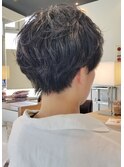#黒髪ショート#メンズライク#ショートパーマ