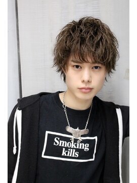 リップス レイ ギンザ(LIPPS Ray GINZA) 束感ソフトツーブロックブラウンスパイラルパーマ