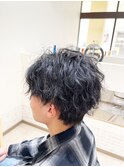 メンズツーブロックマッシュツイストスパイラルパーマ