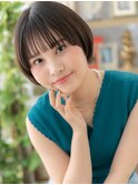 バレイヤージュ黒髪小顔ミニボブマッシュTb8川口20代30代40代