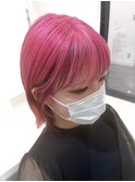 フェイスフレーミング　ブリーチありピンクカラー
