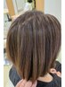 ナチュラルハイライト&カラー　似合わせミディアム、ショートカット