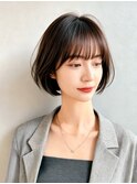 【40代のショート】シースルーバングとふんわりシルエット