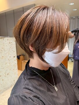 ナチュラル ヘアーデザイニング(Natural hair designing) コンパクトショートボブ/艶髪ベージュ/サンドベージュ/うる艶髪