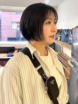 マカロニコースト(macaroni coast) 前髪ありミニボブ丸みボブシースルーバングショートボブ