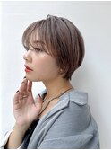 大人フレンチショートひし形丸み丸顔ベージュカラーK20260621R