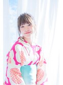 【ネオリーブ プラス】ヘアセット#アップ#浴衣#夏#祭り#可愛い