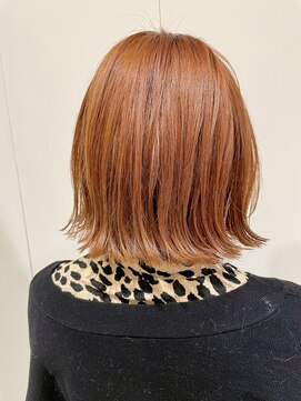 エクラヘア(ECLAT HAIR) オレンジベージュカラー ボブ