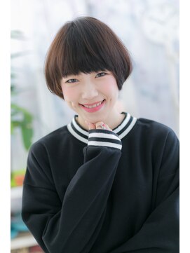 ミック 日暮里店(miq) ネイビーアッシュオン眉前下がりマッシュショートa1