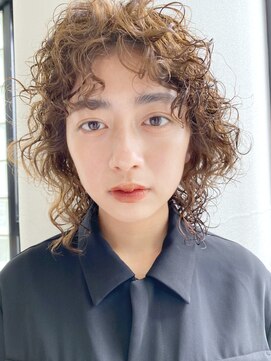 アルバム 池袋(ALBUM) ウルフパーマ_外ハネボブセクションカラーペールベージュ_28635