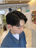 刈り上げ×メンズシースルー×センターパート