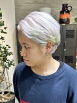 マニア(mania.)&nbsp;メンズハイトーンデザインカラーホワイト裾カラーケアブリーチ