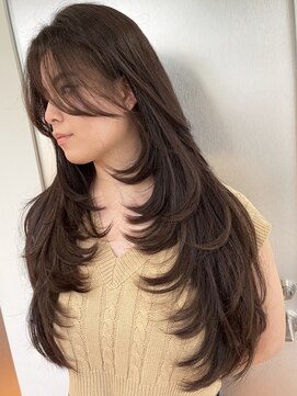 ヨロ 上野(YOLO) ハイライトカラーミルクティーベージュレイヤーカット