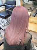 ピンクアッシュダブルカラーケアブリーチハイトーン