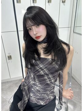 ユーフォリア 渋谷グランデ(Euphoria SHIBUYA GRANDE) 韓国ヘア　レイヤーカット　ダークグレー　ブリーチなしカラー