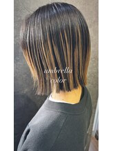 アンテナ 安城店(ANTENA) アンブレラカラー　切りっぱなしボブ　ハイライトカラー