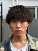 渋谷波巻きパーママッシュウルフカットツイストパーマシャドウ