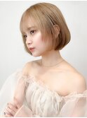 くびれヘアアプリコットオレンジ夏ヘアハイライトカラー