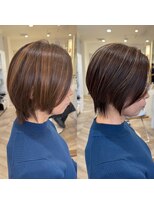 ヘアアンドメイク ニューヨーク ニューヨーク 長岡天神店(Hair&Make NYNY) ショート×レイヤー×ハイライト×白髪ぼかし