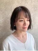 ちょい長めのミニボブ