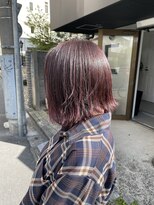 ネイヴィル オモテサンドウ(navile omotesando)&nbsp;☆ブリーチありピンクラベンダー外ハネボブ☆navile表参道