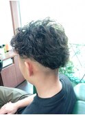 ダークグレージュ☆ツーブロック無造作スパイラルパーマ