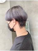 マッシュウルフ、シルバーグレー、ブリーチカラー