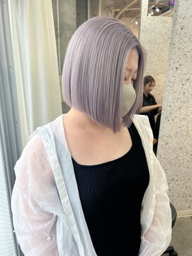ラニヘアサロン(lani hair salon) ホワイトシルバー/ショートボブ/ハイトーン【大名/天神】