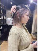 切りっぱなしボブ エアリーロング 美髪 ピンクブラウン