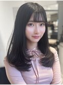 韓国ヘア◎ナチュラルレイヤーくびれミディアム 小顔レイヤー