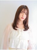 黒髪ボブルフワンレンワンカール小顔くすみベージュレイヤー前髪
